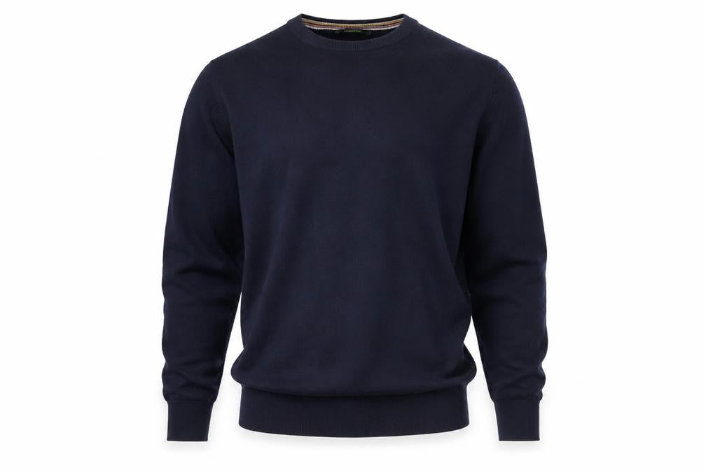 Cavani Men’s Blue XL Cotton Crew Neck Knit Pullover Jumper
