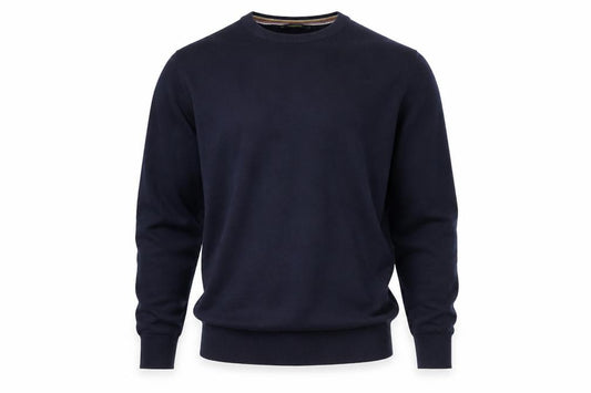 Cavani Men’s Blue XL Cotton Crew Neck Knit Pullover Jumper