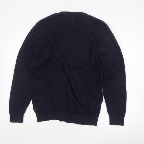 Cavani Men’s Blue XL Cotton Crew Neck Knit Pullover Jumper
