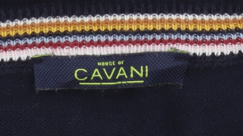 Cavani Men’s Blue XL Cotton Crew Neck Knit Pullover Jumper