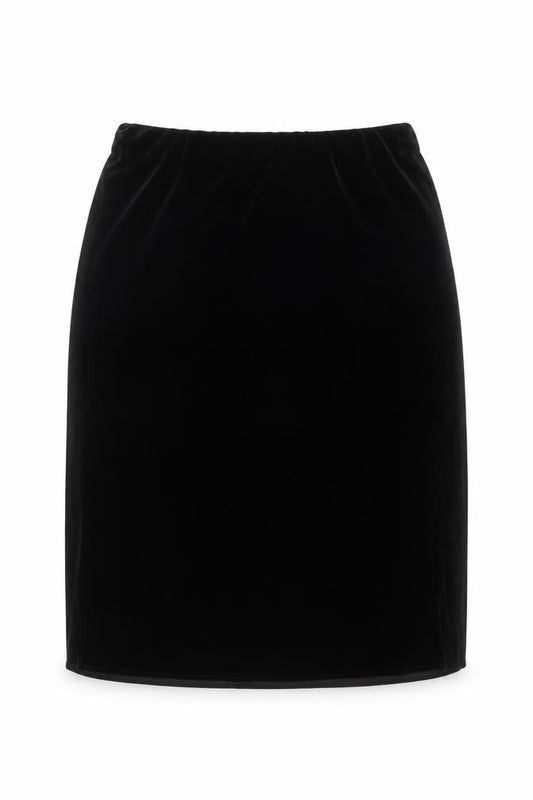 Berkertex Women Black Size 16 Velvet A-Line Knee Length Skirt