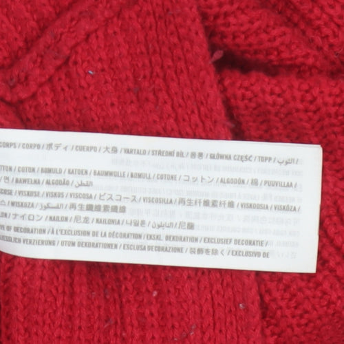Hollister Women Red M Wrap Cardigan Long Sleeve Cotton Blend Knit