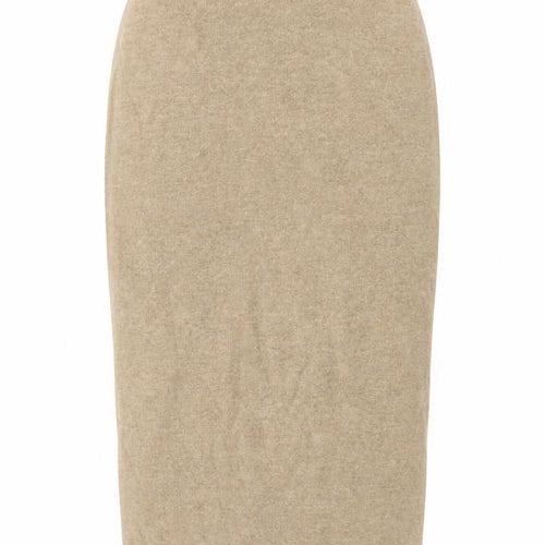 Zara Women Beige S Knit Midi Pencil Skirt Elastic Waist Stretch