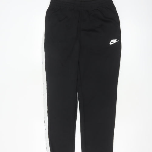 Nike Men’s Black M Jogger Sweatpants White Stripe Logo