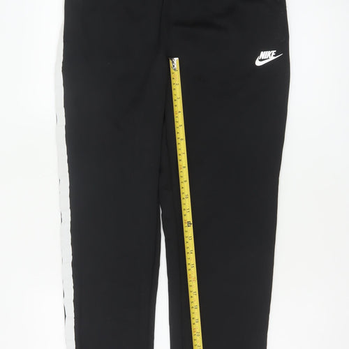 Nike Men’s Black M Jogger Sweatpants White Stripe Logo