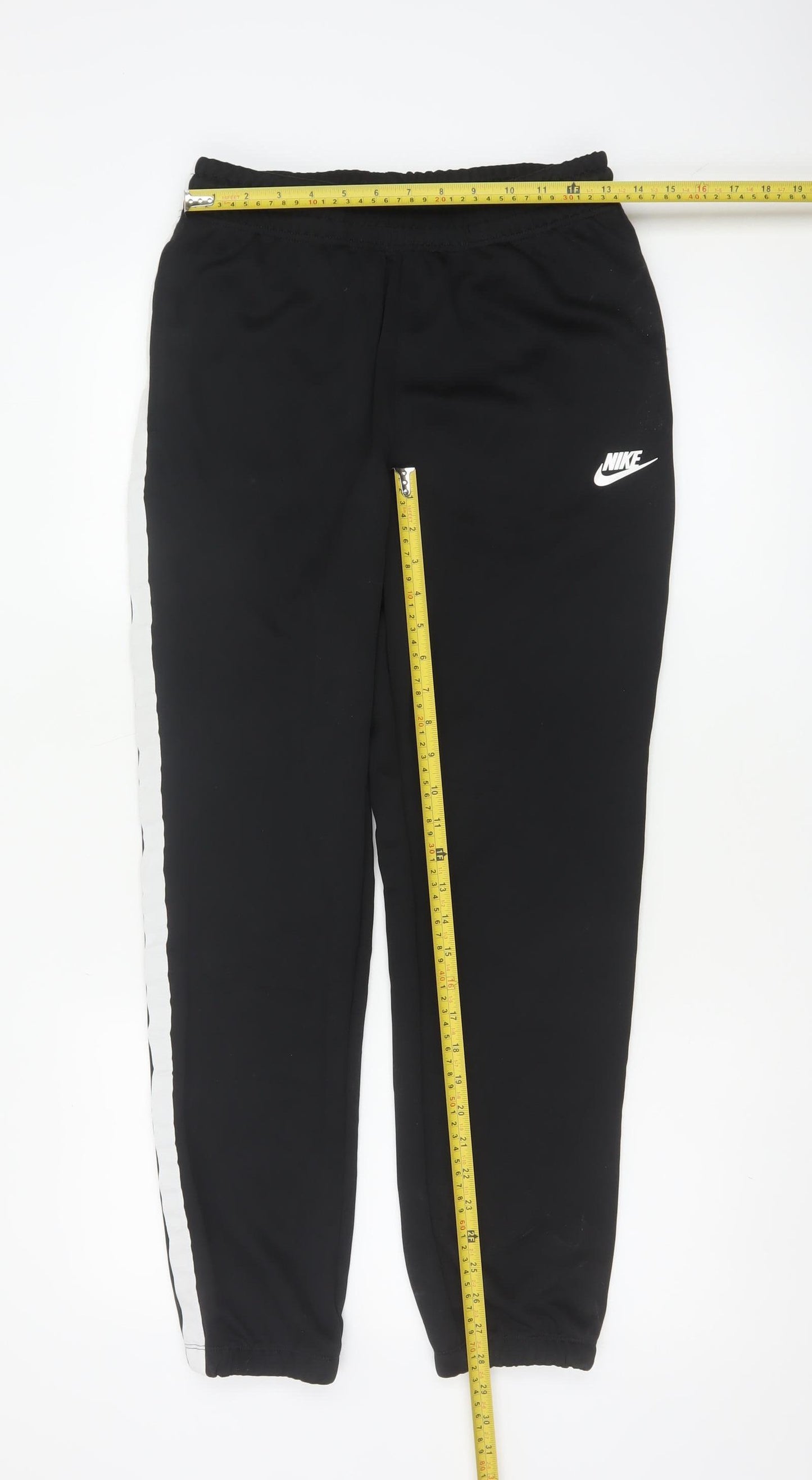 Nike Men’s Black M Jogger Sweatpants White Stripe Logo