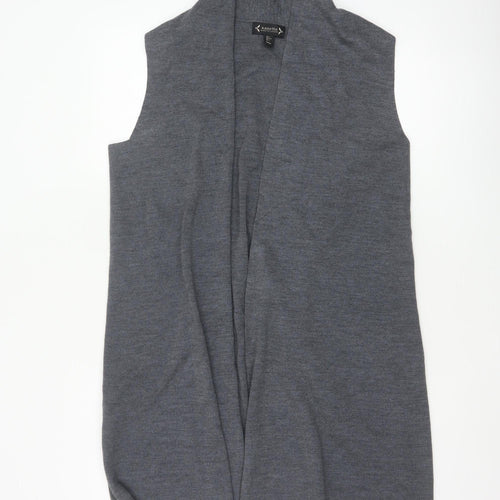 Nanette Lepore Women’s Grey L Sleeveless Open Knit Longline Cardigan