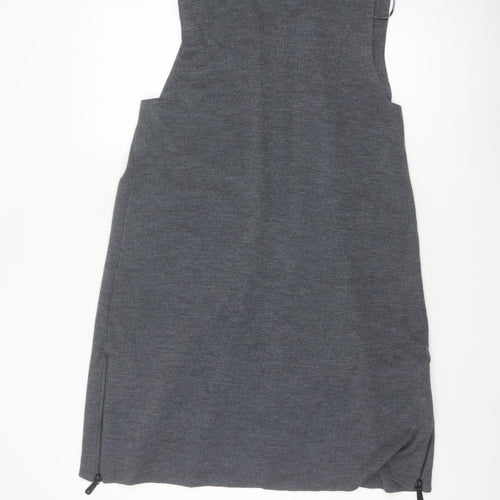 Nanette Lepore Women’s Grey L Sleeveless Open Knit Longline Cardigan