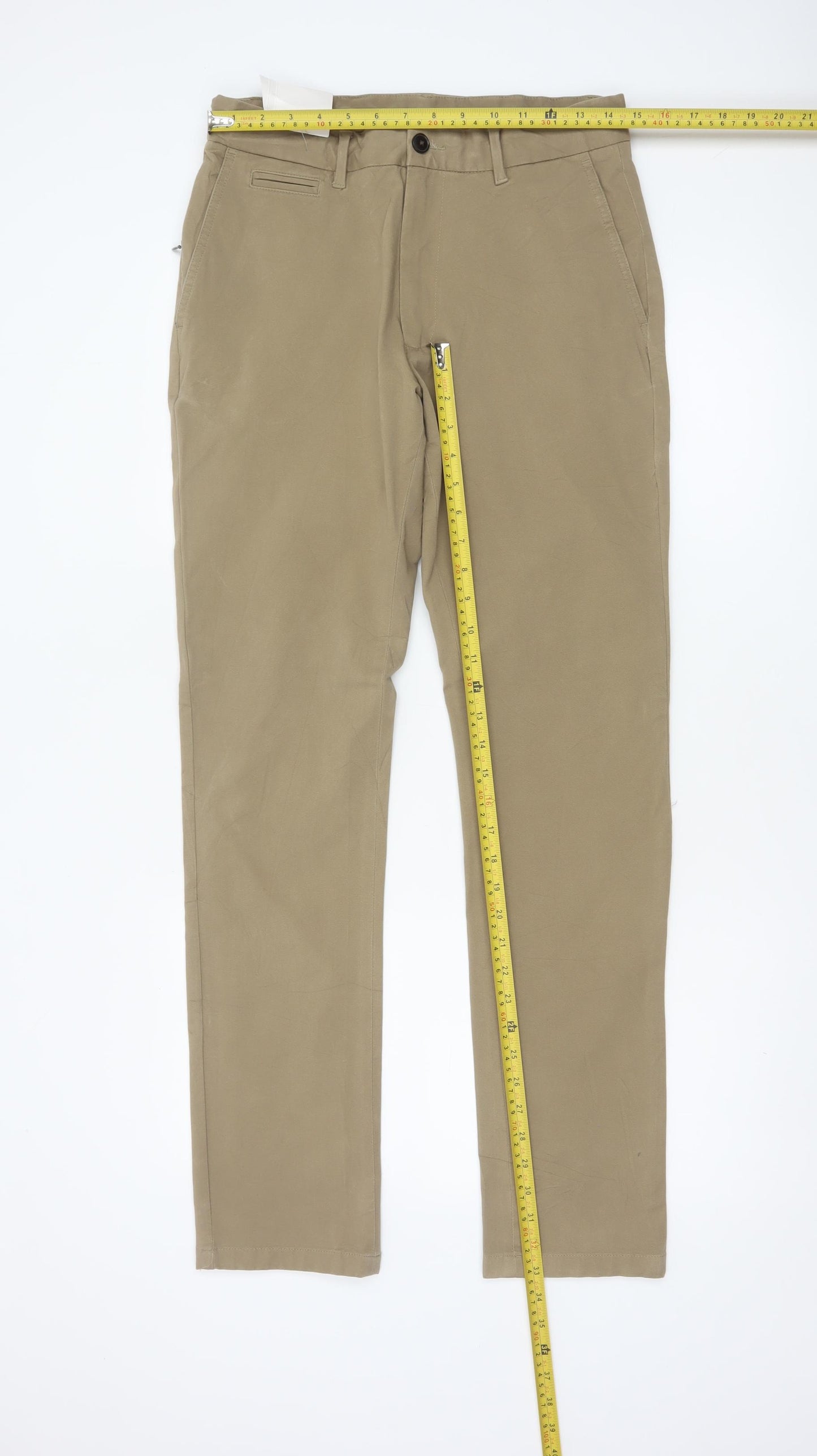 Marks and Spencer Men's Beige 30 Slim Ultimate Chino Stretch Trousers