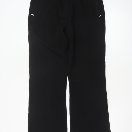Next Women Black UK 12L Tall Straight Leg Stretch Dress Trousers