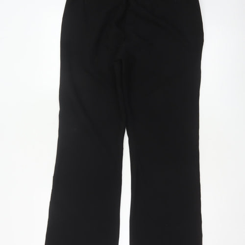 Next Women Black UK 12L Tall Straight Leg Stretch Dress Trousers