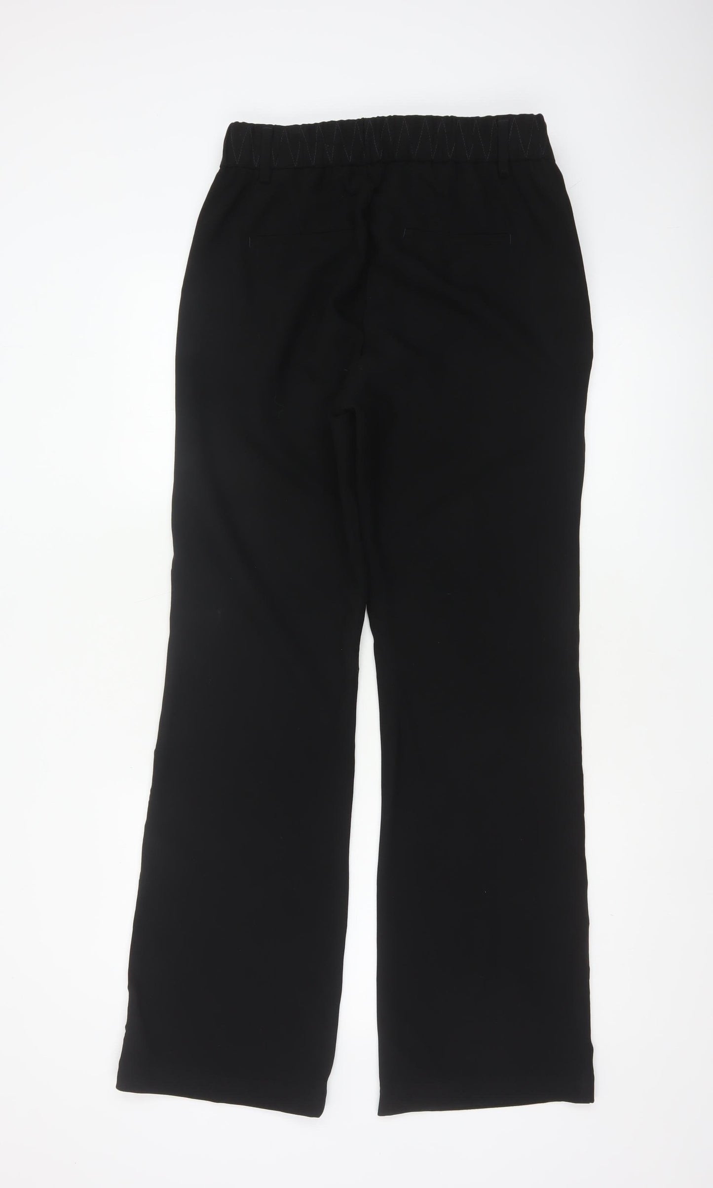 Next Women Black UK 12L Tall Straight Leg Stretch Dress Trousers
