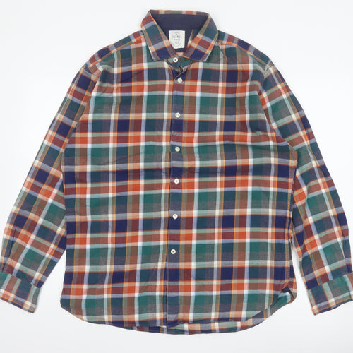 T.M. Lewin Thomas Mayes Men’s L Multicoloured Plaid Cotton Shirt