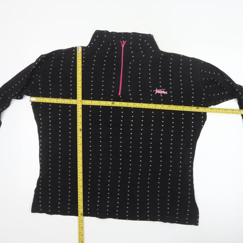 Trespass Women's Black Polka Dot 1/4 Zip High Neck Sweatshirt 2XL