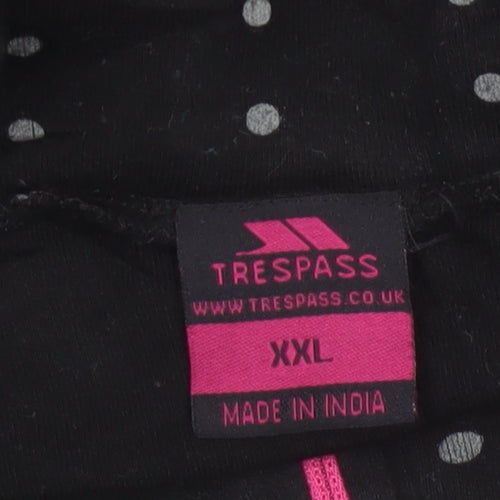 Trespass Women's Black Polka Dot 1/4 Zip High Neck Sweatshirt 2XL