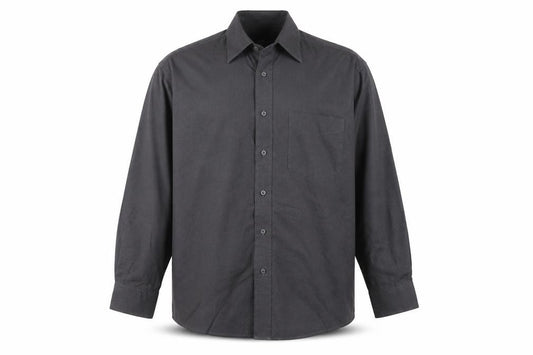 Front view of Blazer Shirtmakers Men's Black 15.5 Cotton Rich Long Sleeve Shirt