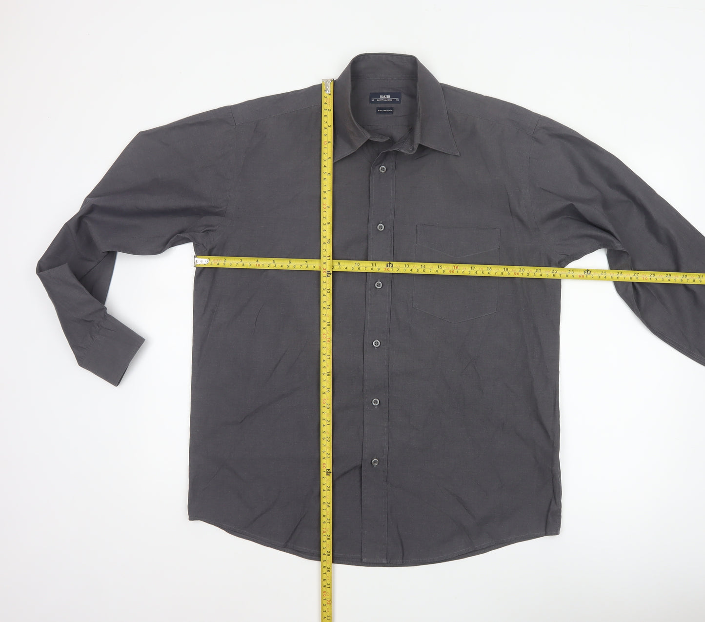 Blazer Shirtmakers Men's Black 15.5 Cotton Rich Long Sleeve Shirt