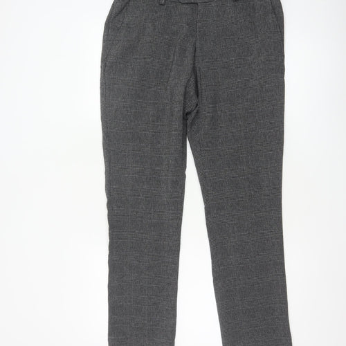 Next Men’s Grey Check Dress Trousers 32in Waist Short 29in Tapered