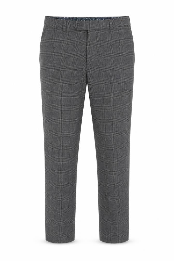 Next Men’s Grey Check Dress Trousers 32in Waist Short 29in Tapered
