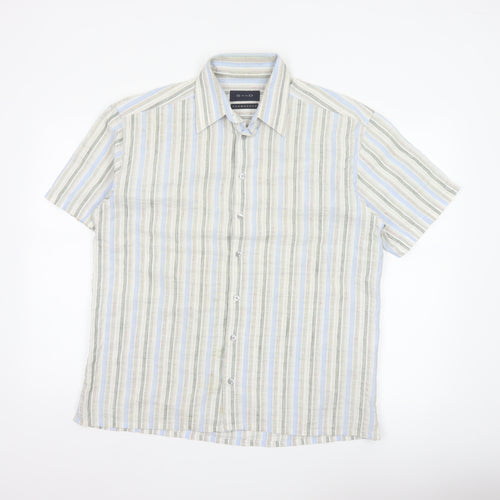 Sand Men’s M Multicoloured Striped Short Sleeve Button-Up Shirt