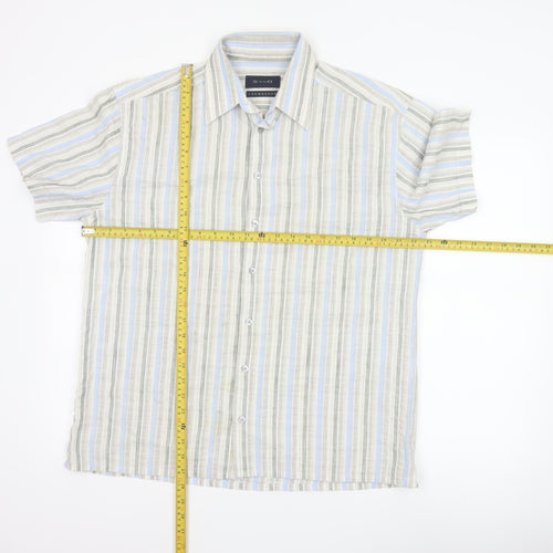 Sand Men’s M Multicoloured Striped Short Sleeve Button-Up Shirt