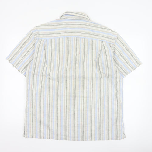Sand Men’s M Multicoloured Striped Short Sleeve Button-Up Shirt
