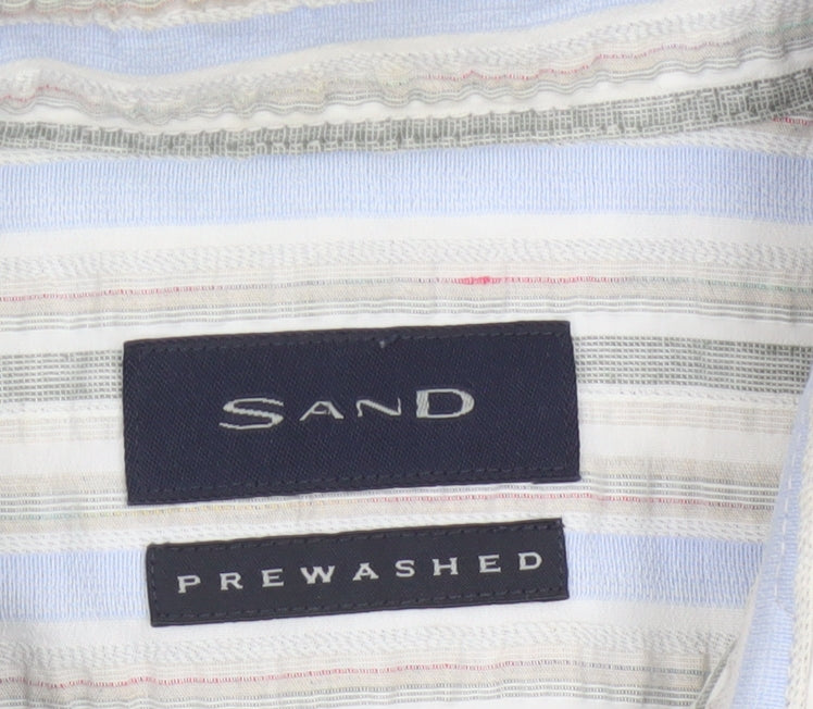Sand Men’s M Multicoloured Striped Short Sleeve Button-Up Shirt