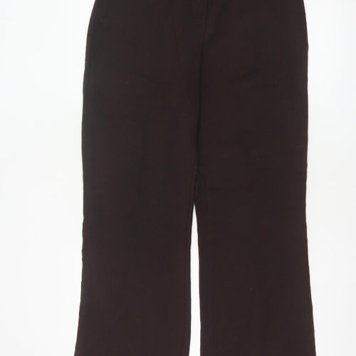 Marks & Spencer Women Brown UK 12 Bootcut Lined Dress Trousers