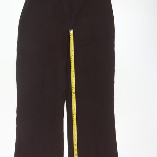 Marks & Spencer Women Brown UK 12 Bootcut Lined Dress Trousers