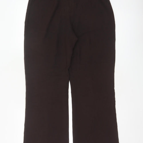 Marks & Spencer Women Brown UK 12 Bootcut Lined Dress Trousers