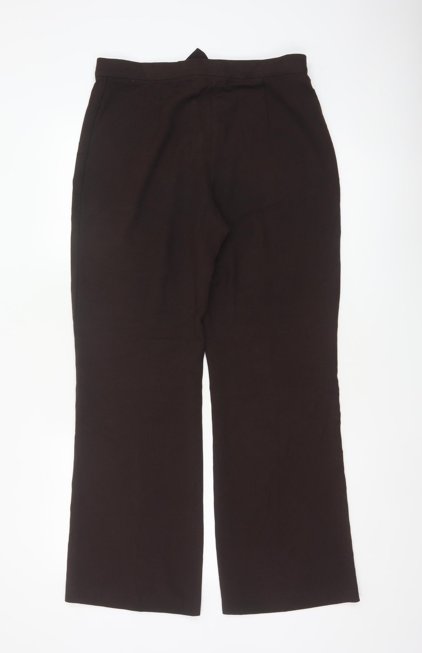Marks & Spencer Women Brown UK 12 Bootcut Lined Dress Trousers
