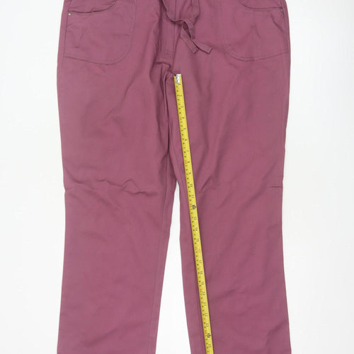 Cotton Traders Women Purple Size 18 Straight Trousers Tie Waist