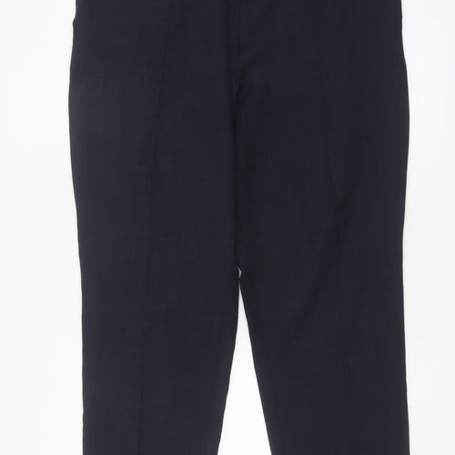 Marks & Spencer Women's Navy UK 18 Short Straight Leg Tailored Trousers