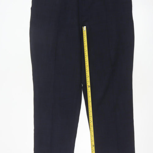 Marks & Spencer Women's Navy UK 18 Short Straight Leg Tailored Trousers