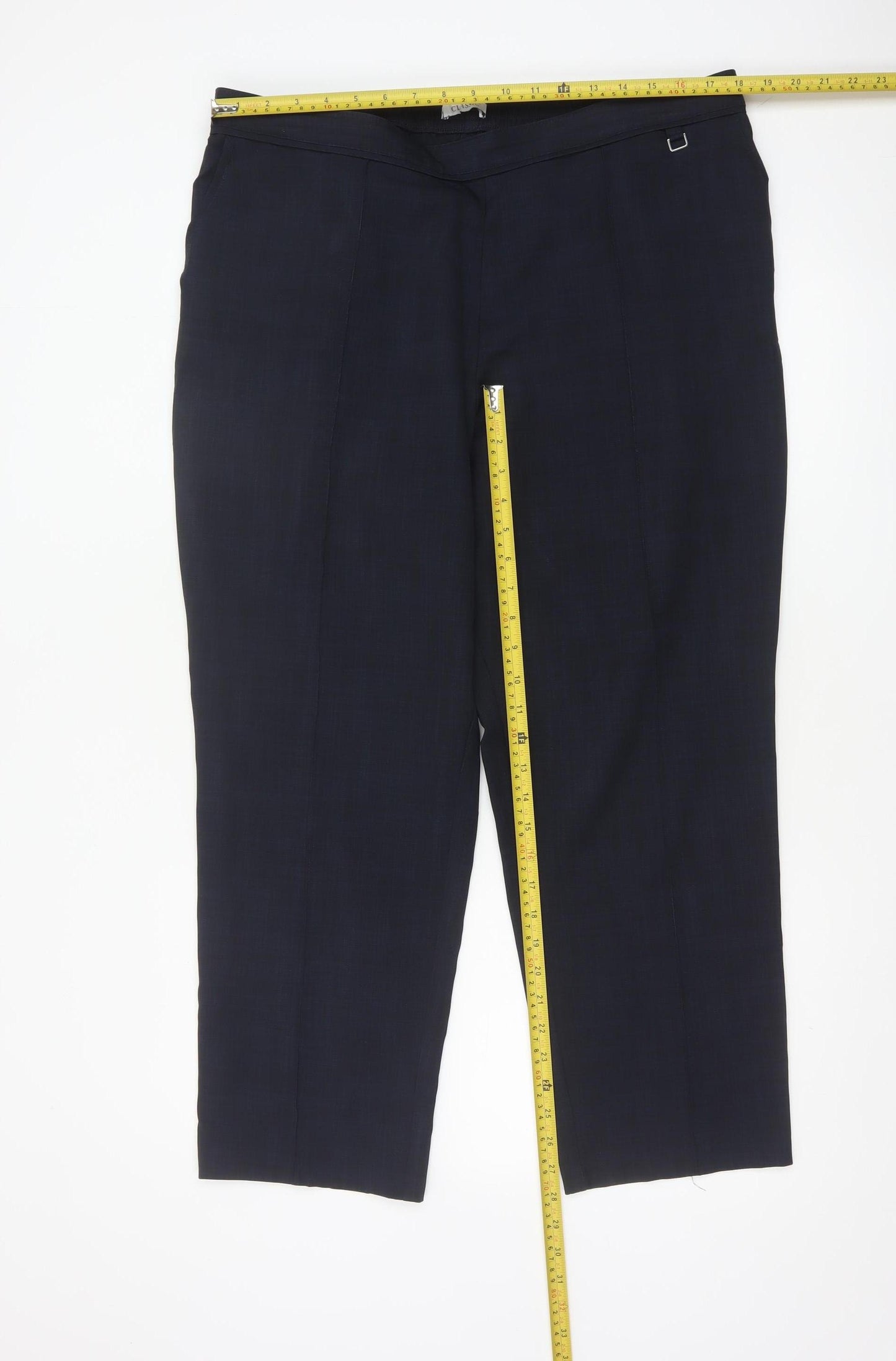 Marks & Spencer Women's Navy UK 18 Short Straight Leg Tailored Trousers