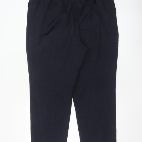 Marks & Spencer Women's Navy UK 18 Short Straight Leg Tailored Trousers