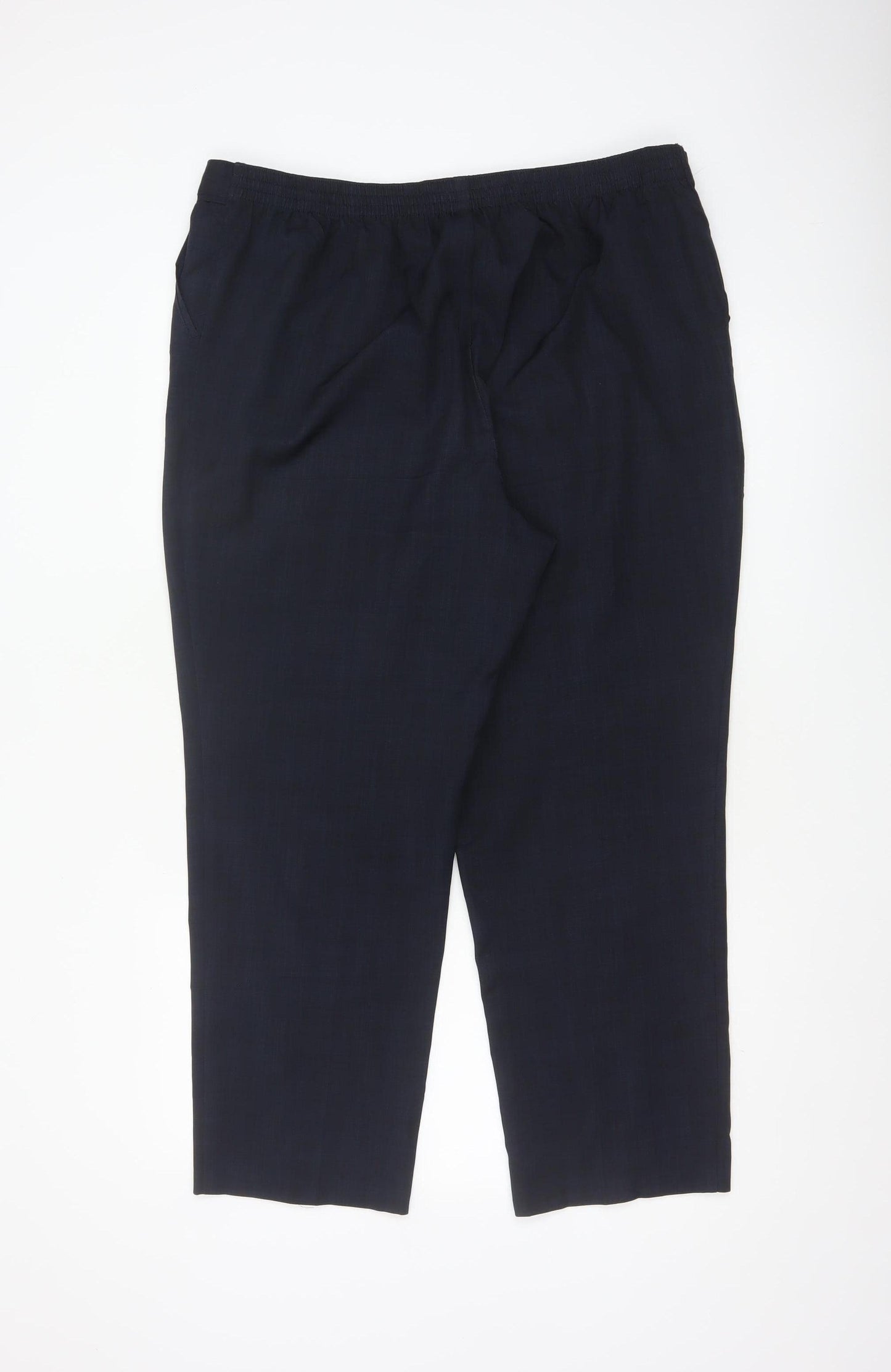 Marks & Spencer Women's Navy UK 18 Short Straight Leg Tailored Trousers