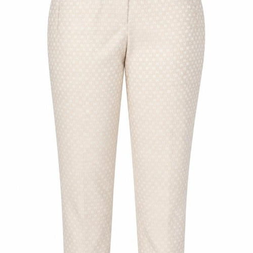 Warehouse Women’s Beige Pink Geometric Tapered Trousers UK 14
