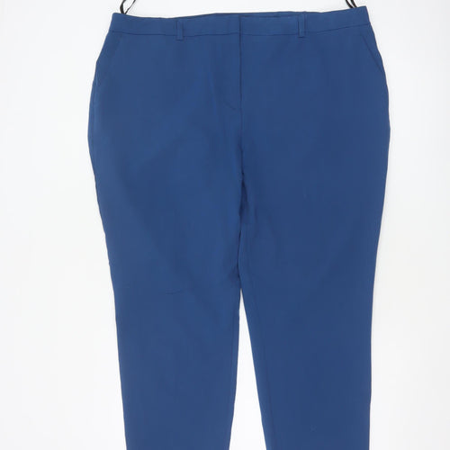 Dorothy Perkins Women Blue UK 18 Tailored Tapered Work Trousers