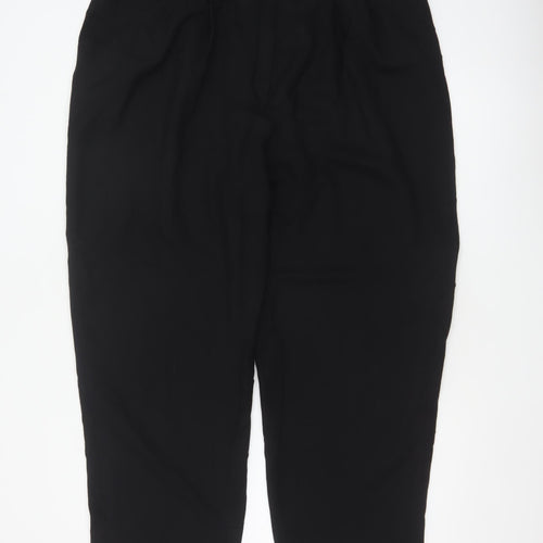 Elvi Women’s Black Size 24 Wool Blend High Rise Tapered Dress Trousers