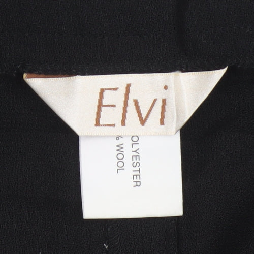 Elvi Women’s Black Size 24 Wool Blend High Rise Tapered Dress Trousers