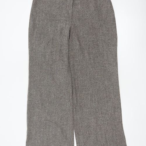 Principles Women’s Brown Herringbone Wide-Leg Trousers UK 12