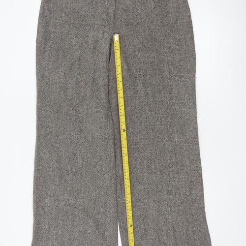 Principles Women’s Brown Herringbone Wide-Leg Trousers UK 12