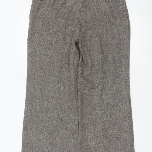 Principles Women’s Brown Herringbone Wide-Leg Trousers UK 12