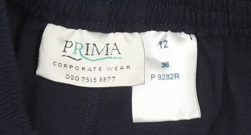 PRIMA Women’s Blue Size 12 Straight Leg Corporate Dress Trousers