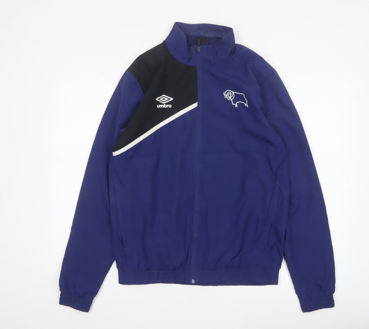Umbro Men’s Blue M Derby County Football Full Zip Basic Jacket