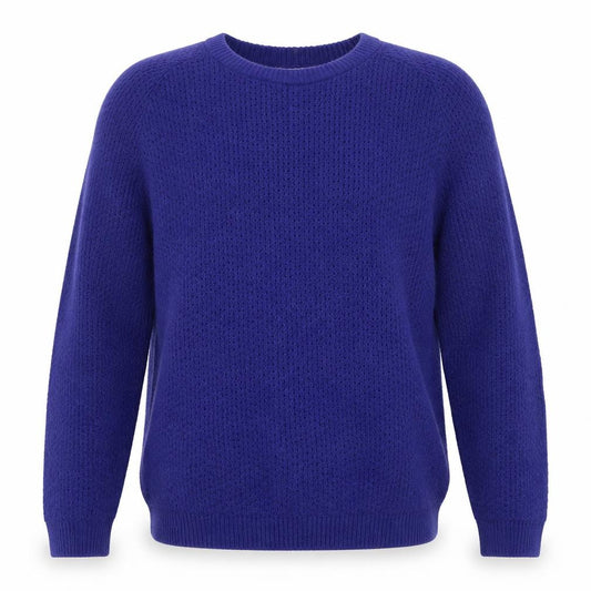Topman Men Blue M Open-Knit Crew Neck Mohair Blend Jumper