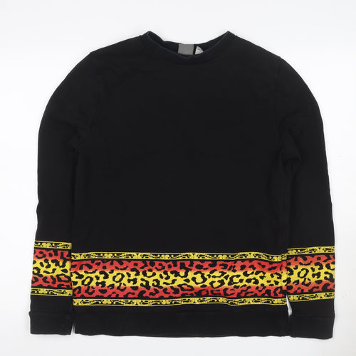 ASOS Men’s Black M Crew Neck Leopard Print Pullover Sweatshirt