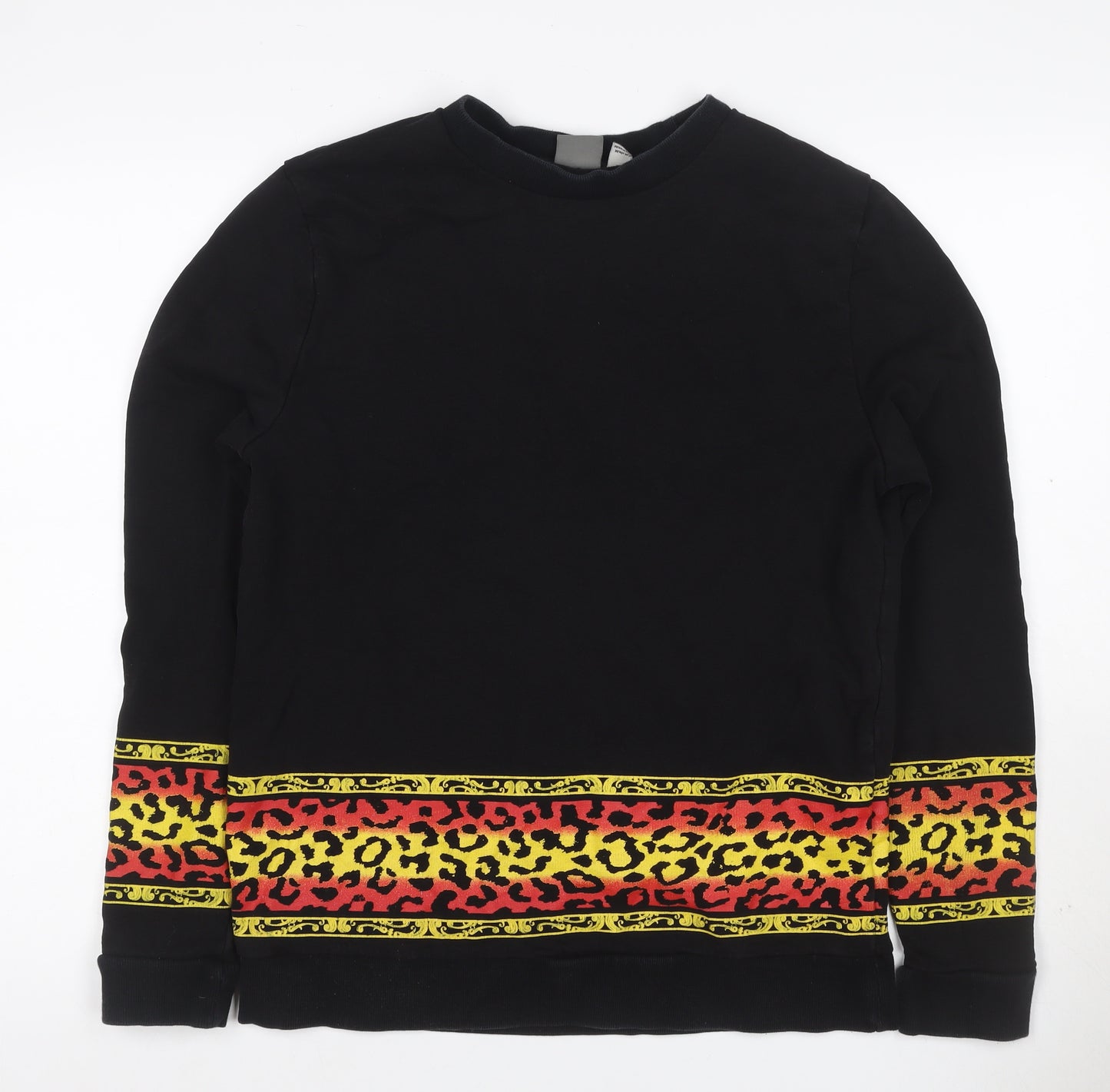 ASOS Men’s Black M Crew Neck Leopard Print Pullover Sweatshirt