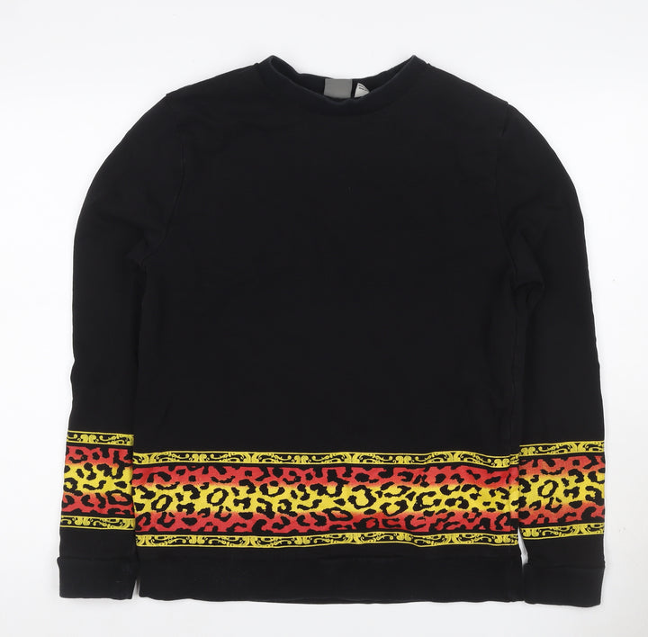 ASOS Men’s Black M Crew Neck Leopard Print Pullover Sweatshirt